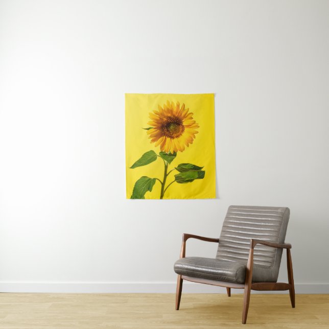 Tapiz Flowers | Sunflower on Yellow (In situ)