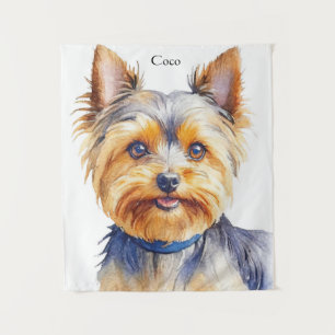 Tapiz Fluffy Yorkshire Terrier Soft and Gentle Dog Art
