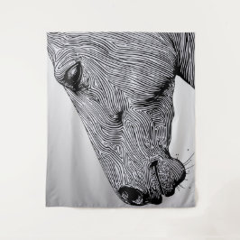 Tapiz Flujo del salvaje caballo de arte de la línea Mini