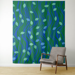 Tapiz Flujo Elemental Verde Esmeralda Azul Cobalto con H