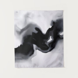 Tapiz Flujo monocromo: arte blanco y negro