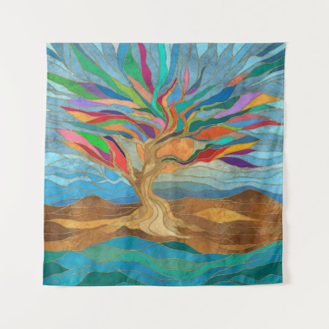 Tapiz Foliage Fantasy Mosaic Tree (Anverso)