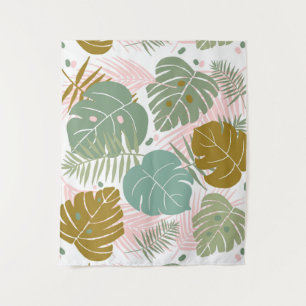 Tapiz Foliage Tropical - Monstera Y Patrón De Hojas De P