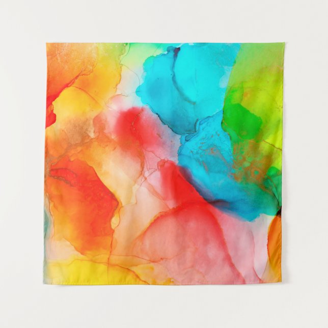 Tapiz Fondo abstracto de tinta de alcohol, fotoabstracci (Anverso)