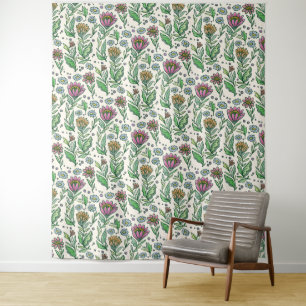 Tapiz Fondo artístico de fotografía floral folclórica es