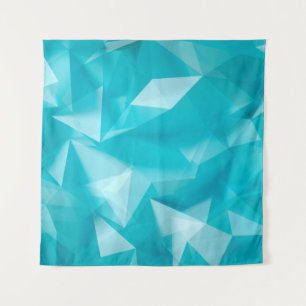Tapiz Fondo azul turquesa con cristales, triángulo