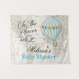 Tapiz Fondo Baby Shower de Hot Air Balloon Boy