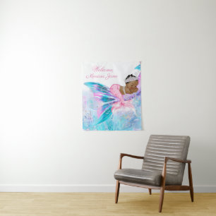 Tapiz Fondo Baby Shower de la Sirena chica