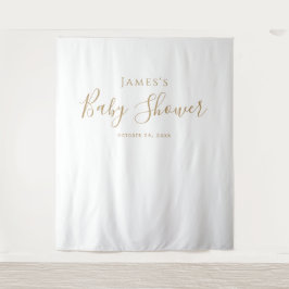 Tapiz Fondo Baby Shower de oro minimalista