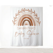 Fondo Baby Shower del arcoiris Boho, Terracotta