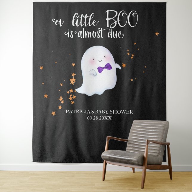 Tapiz Fondo Baby Shower Ghost Halloween Little Boo (In situ)