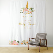 Fondo Baby Shower Gold Unicorn