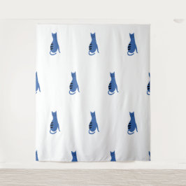 Tapiz Fondo blanco para gato azul