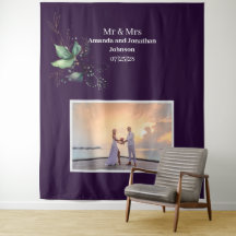 Fondo Boda de foto verde morado-moderno