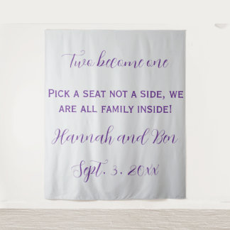 Tapiz Fondo Boda de guión púrpura de personalizado