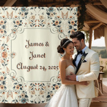 Fondo Boda floral de crema suave