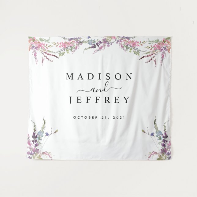 Tapiz Fondo Boda floral floral de primavera (Anverso (horizontal))