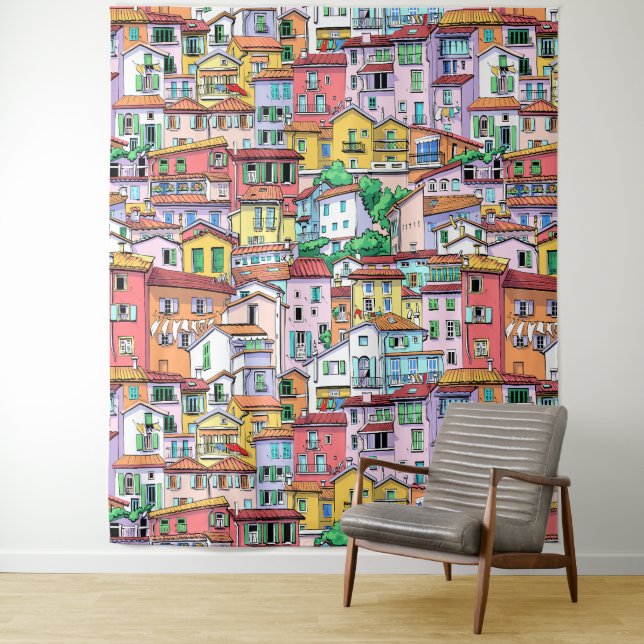 Tapiz Fondo de acuarela moderno para habitación de niños (In situ)