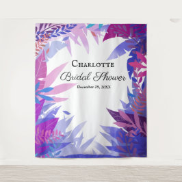 Tapiz Fondo de Acuarela Tropical de Hojas para Despedida