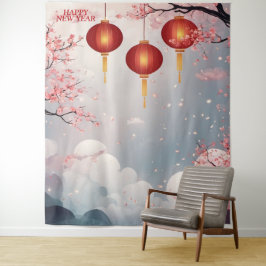 Tapiz Fondo de Año Nuevo Oriental Feliz