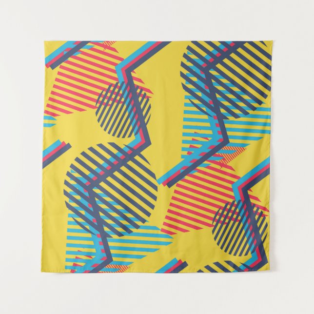 Tapiz Fondo de arte pop, textura geométrica abstracta. (Anverso)