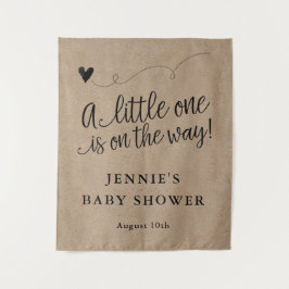 Tapiz Fondo de Baby Shower de guión de Kraft rústico