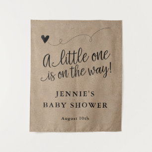 Tapiz Fondo de Baby Shower de guión de Kraft rústico