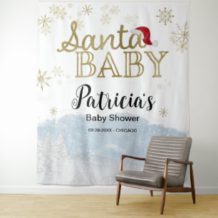 Tapiz Fondo de Baby Shower de invierno para Navidades de