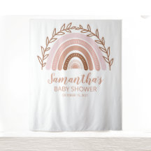Fondo de Baby Shower Terracotta Boho Rainbow