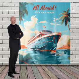 Tapiz Fondo de barco de crucero a destino tropical