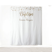 Fondo de Bautizo Simple de Confeti de Oro