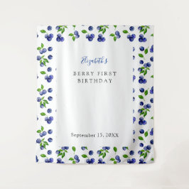 Tapiz Fondo de Berry Blueberry First Birday Simple