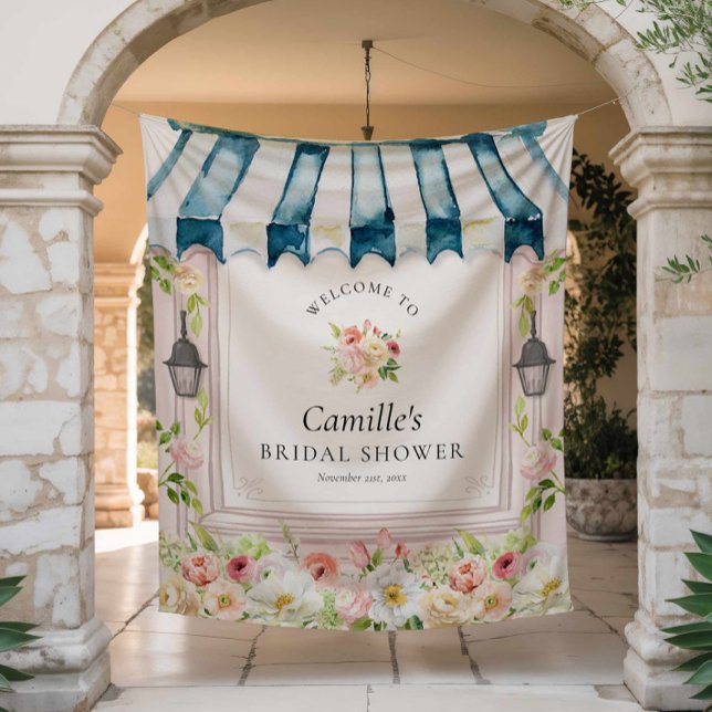 Tapiz Fondo de bienvenida para despedida de soltera en j (Floral Garden Bridal Shower Photo Backdrop)