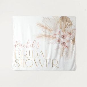Tapiz Fondo de boda boho floral rosa