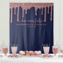 Tapiz Fondo de boda con destellos de oro rosa y azul mar