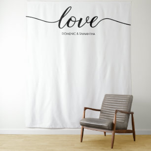 Tapiz Fondo de boda con guión de amor elegante simple