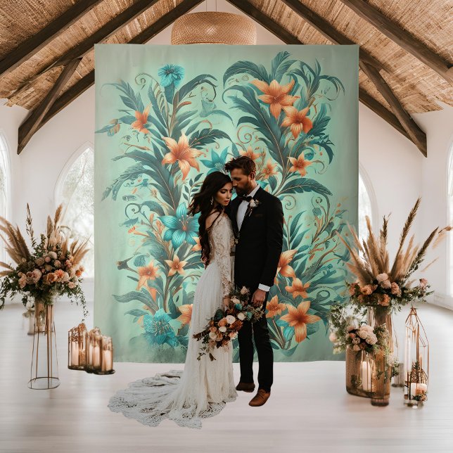 Tapiz Fondo de Boda con Iridescencia Tropical (Subido por el creador)