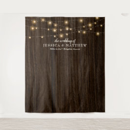 Tapiz Fondo de boda con luces centelleantes de granja rú