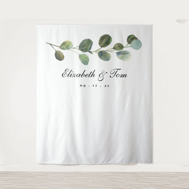 Tapiz Fondo de boda con vegetación, accesorio de cabina  (Anverso)