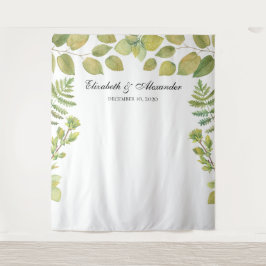 Tapiz Fondo de boda con vegetación. Fondo de follaje