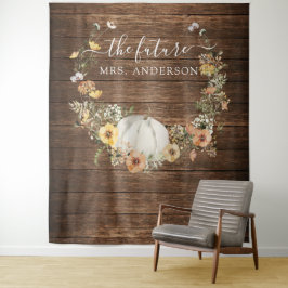 Tapiz Fondo de boda de calabaza de la cosecha floral par