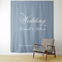Fondo de boda de guión simple azul polvoriento