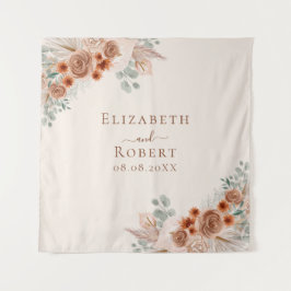 Tapiz Fondo de Boda de hierba Terracotta Floral Pampas