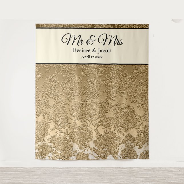 Tapiz Fondo de Boda de la cabina fotográfica moderna de  (Anverso)