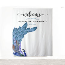 Fondo de boda de pavo real único Glam & Luxe