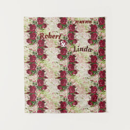 Tapiz Fondo de boda de rosa granate rústico de Borgoña