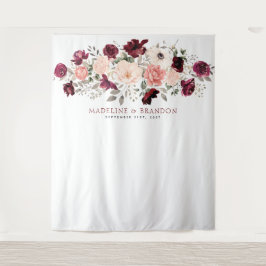 Tapiz Fondo de boda de tono burdeos rosado