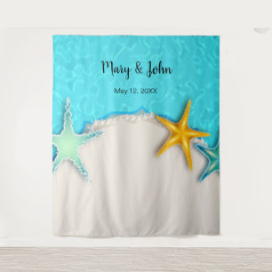 Tapiz Fondo de Boda de Verano con Estrellas de Mar Bonit