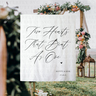 Tapiz Fondo de boda Dos Corazones Que laten Como Uno