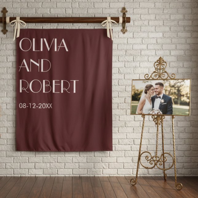 Tapiz Fondo de boda estético rosa pálido granate moderno (Subido por el creador)